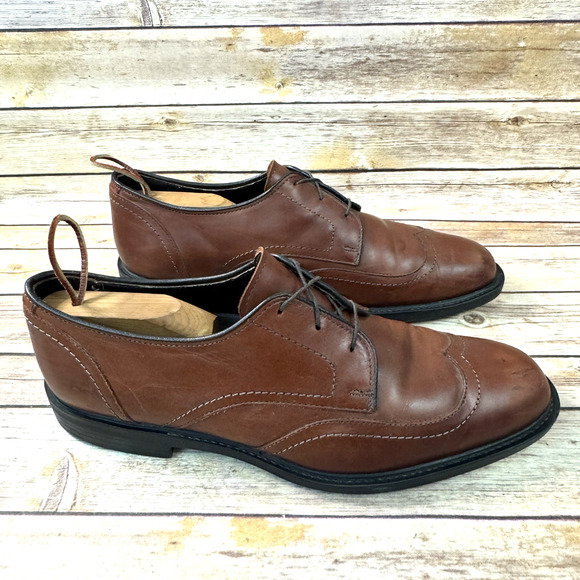 Allen Edmonds Mens Cognac Brown Leather Wigtip Lace Up Oxford Shoes 13B main image 12
